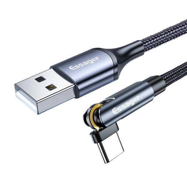 USB-A 3 az 1-ben kábel, Essager, EXCCXT-WX0G, USB-C/Lightning/Micro, 15 W, 1 m
(szürke)