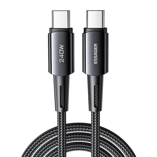 USB-C - USB-C kábel, Essager, EXCTT3-CGA0G-P, 240 W, 2 m (fekete)