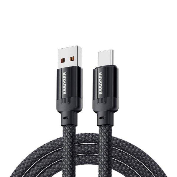 USB-USB-C kábel, Essager, EXCT-YS01-P, 100 W, 1 m (fekete)