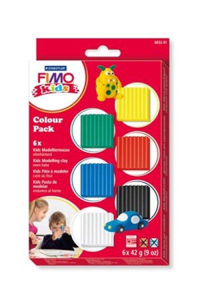 Gyurma készlet, 6x42 g, égethető, FIMO "Kids Color Pack", 6
alapszín