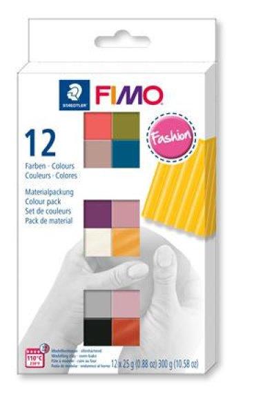 Gyurma, készlet, 12x25 g, égethető, FIMO "Soft Fashion", 12
különböző szín