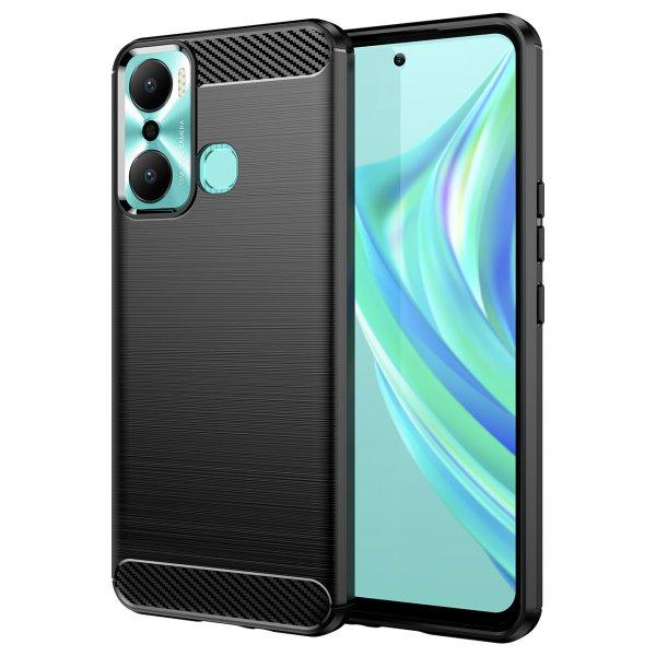 Carbon Case tok Infinix Hot 20 Play rugalmas szilikon szén-dioxid borítás
fekete