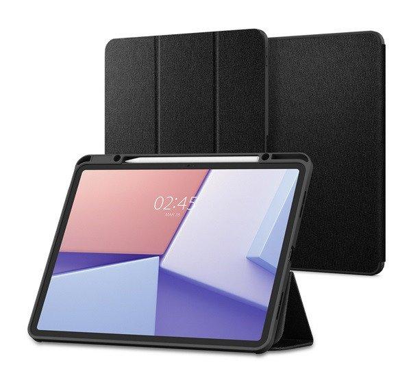 SPIGEN URBAN FIT tok álló (FLIP, oldalra nyíló, TRIFOLD, asztali tartó,
ceruza tartó, textil minta) FEKETE Apple IPAD Air 13 (2024)