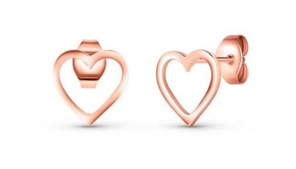 Vuch Minimalista bronz fülbevaló Szívek Vrisan Rose Gold