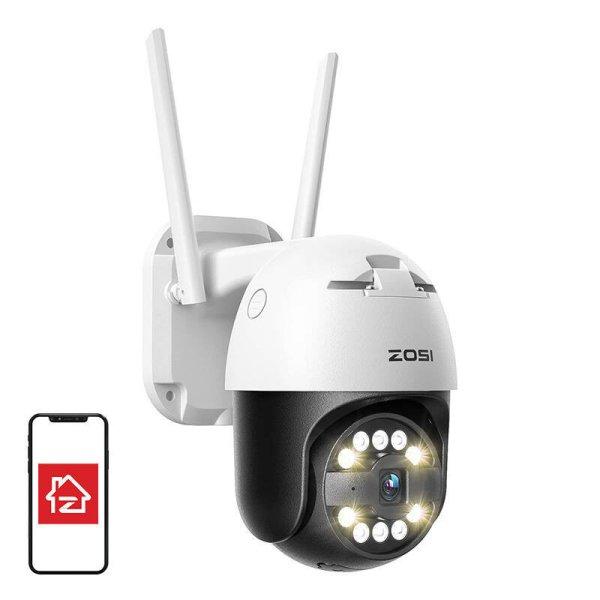 IP kültéri kamera ZOSI C296 WiFi Pan Tilt 5MP IP66 32GB microSD kártyával