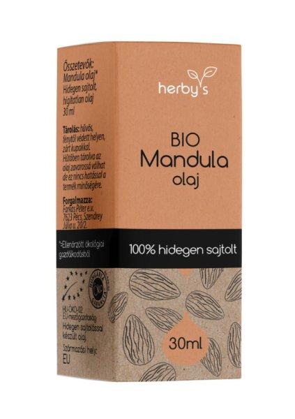 Herbys bio mandula magolaj hidegen sajtolt 30 ml