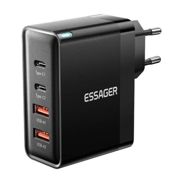 Essager ECT2CA-QYB01-Z 2xUSB-C, 2xUSB-A 100W hálózati töltő (fekete).