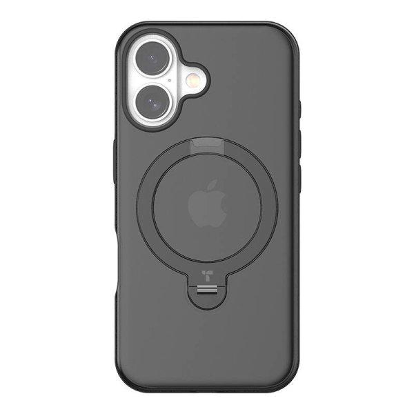 Torras Ostand Spin Case iPhone 16-hoz (fekete)