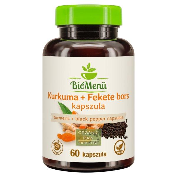 BioMenü bio kurkuma+fekete bors kapszula 60 db