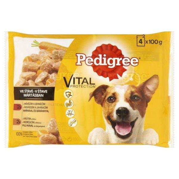 Pedigree Alutasakos 4 Pack Adult Marha+Nyúl,Pulyka+Répa 100g