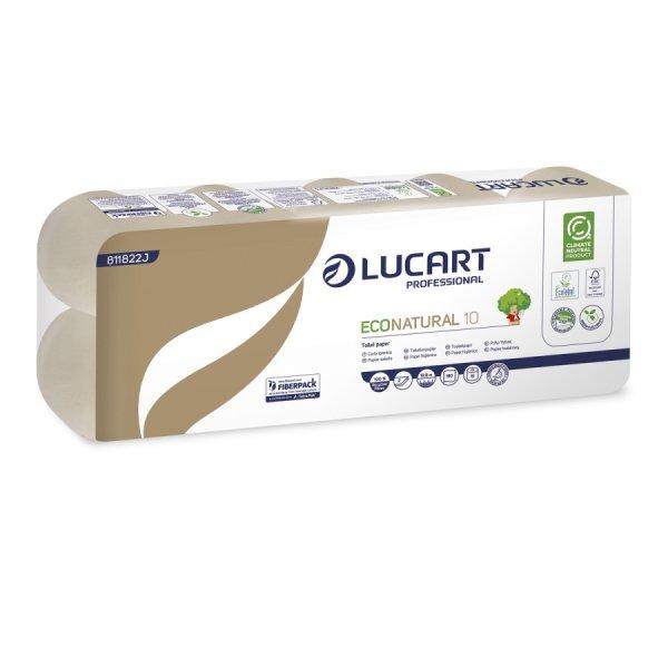 Lucart ECO Natural háztartási toalettpapír 2 rétegű, 180 lapos, 10
tekercses