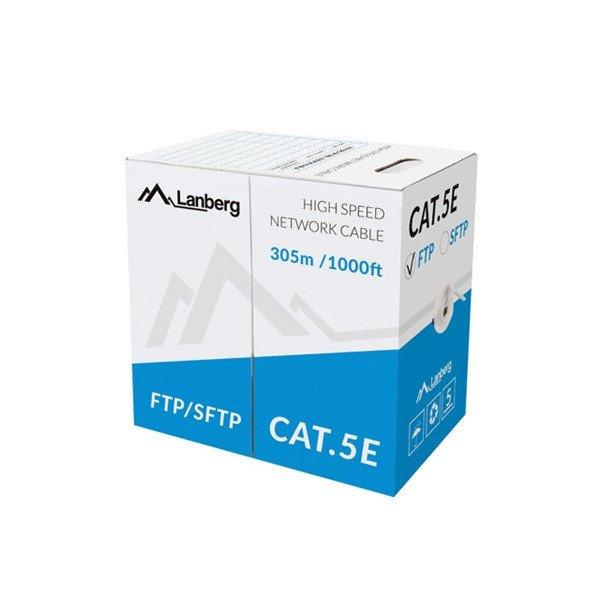 Lanberg LCF5-11CC-0305-S FTP CCA 100Mb/s 100 MHz 305m árnyékolt réz bevonatú
alumínium patch kábel