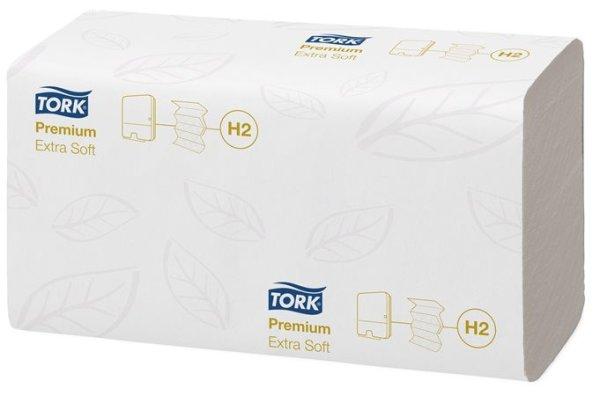 Kéztörlő, Interfold hajtás, H2 rendszer, 2 rétegű, 100 lap, Premium, TORK
"Xpress Extra Soft Multifold", fehér