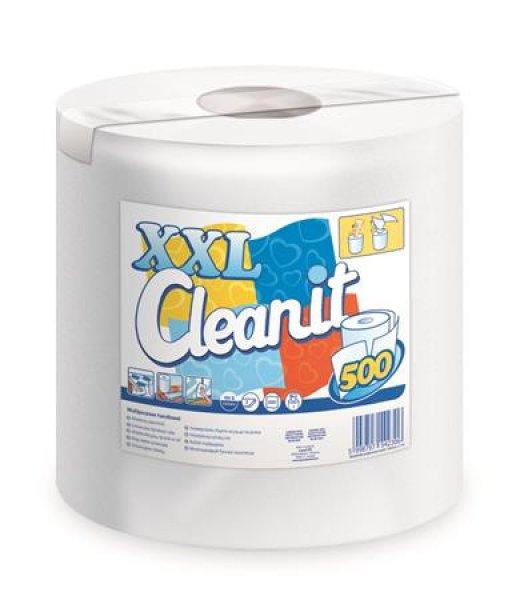 Törlőkendő, tekercses, univerzális, 2 rétegű, LUCART "CLEANIT XXL
500", fehér