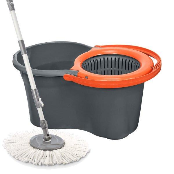 Spin Mop Eco forgófejes felmosó szett 14 literes antracit (vödör, mop,
csavaró, nyél)