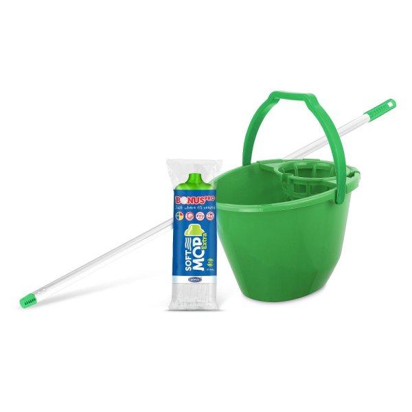 Bonus Felmosó szett-vödör ZÖLD 11L csavaró kosár, felmosó nyél 120cm
Softmop 160gr