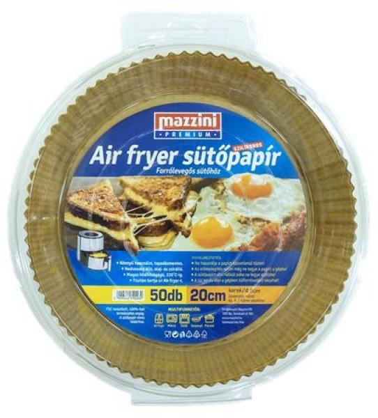 Sütőpapír, szilikonos, Air Fryer készülékhez, kerek, 20 cm, 50 db, MAZZINI
"Premium"