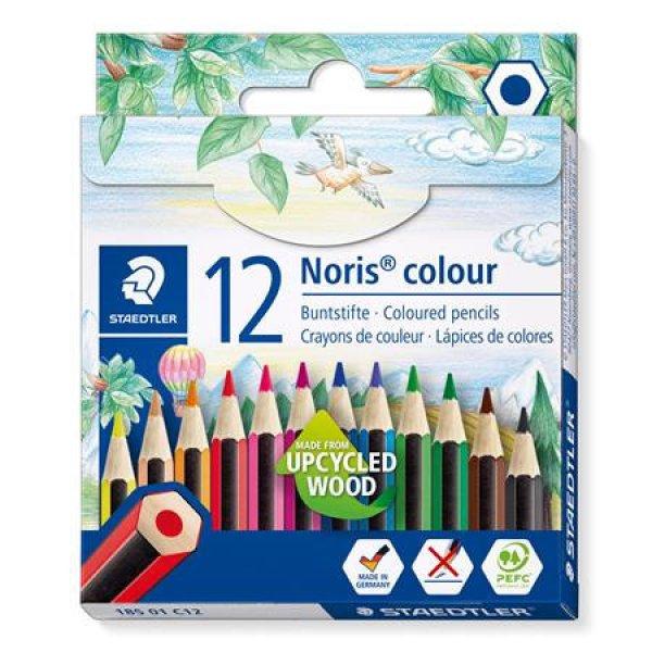 Színes ceruza készlet, hatszögletű, félhosszú, STAEDTLER "Noris
Colour 185", 12 különböző szín