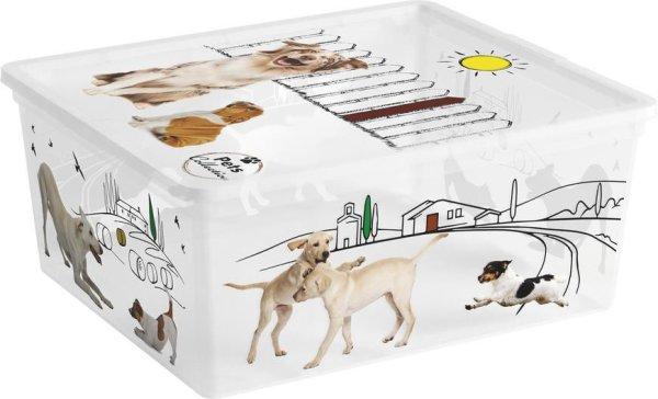 Doboz fedővel KIS C Style Pets M, 18L, 34x40x17 cm