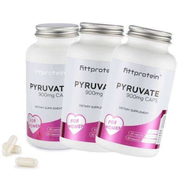 Pyruvate Tripack Kedvezményes Csomag 90 napra - Fittprotein PYRUVATE 900mg CAPS
(3db)