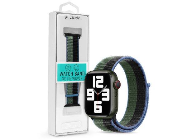 Apple Watch szövet sport szíj - Devia Nylon Woven Braided Adjustable two-tone
Watch Loop - 38/40/41 mm - eucalyptus green