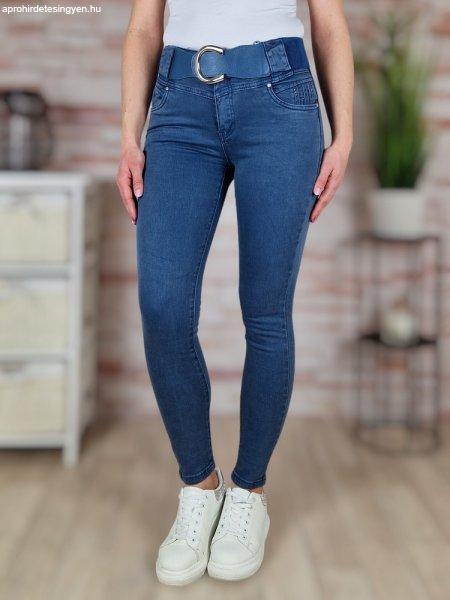 Széles öves, csőszárú, farmerkék skinny nadrág XS-XL-ig