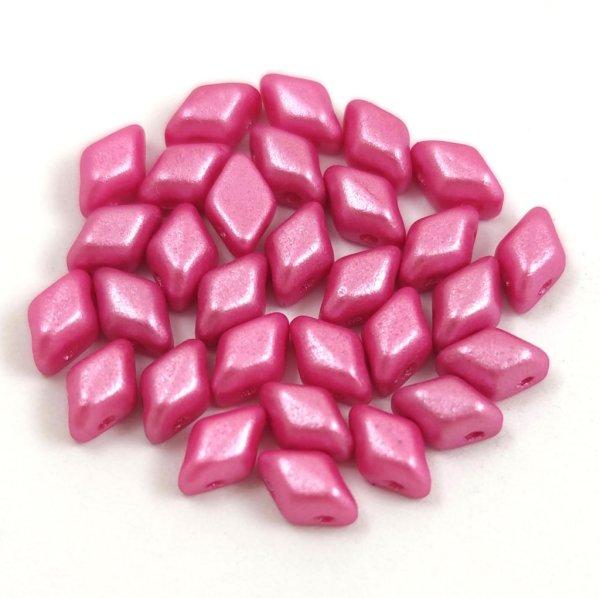 Mini Gemduo cseh préselt üveggyöngy - Pearl Shine Light Fuchsia - 6x4 mm