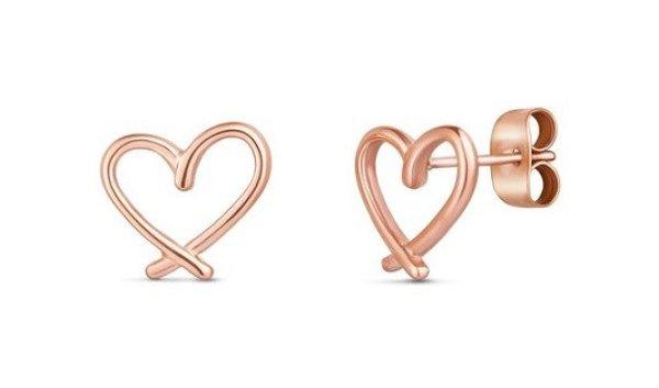 Vuch Minimalista bronz fülbevaló Szívek Emery Rose Gold