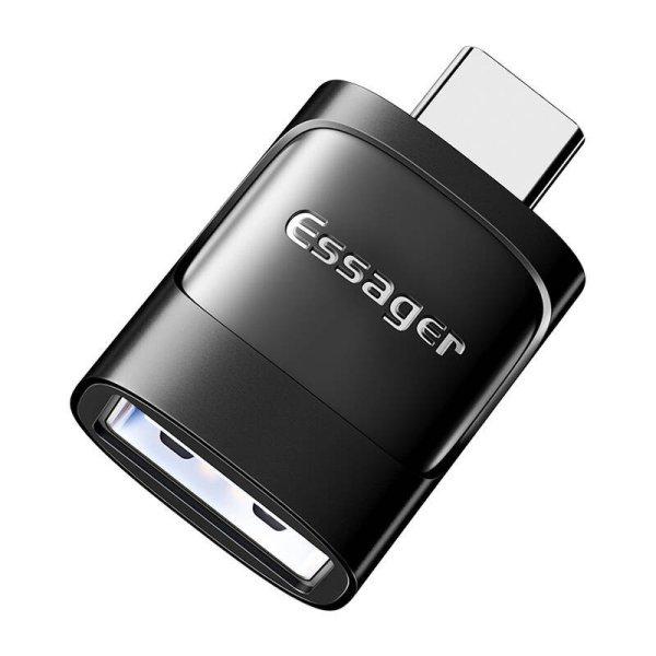 Adapter OTG USB 3.0 anya USB-C apa Essagerhez (fekete)