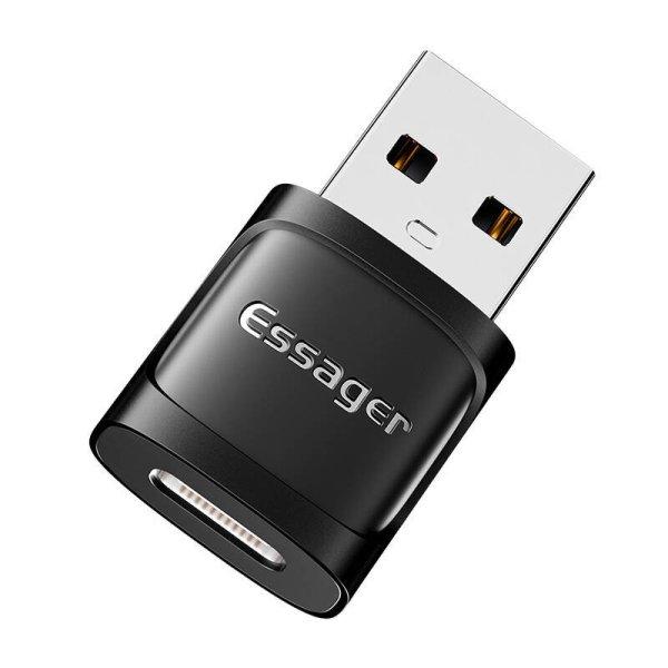 Adapter OTG USB-C anya USB 3.0 dugasz Essagerhez (fekete)