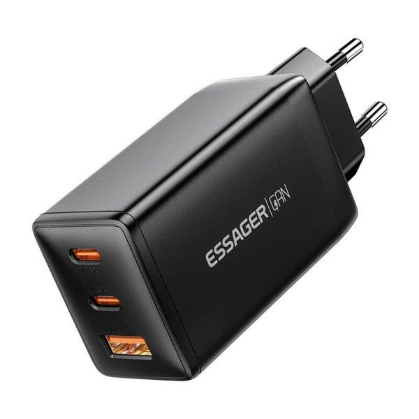 Essager ECTAC-DYB01-Z GaN 2xUSB-C, USB-A 67W hálózati töltő (fekete).