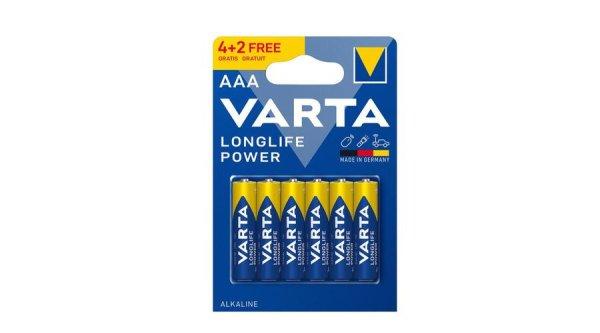 VARTA Longlife Power Alkáli Mikro elem AAA B4+2