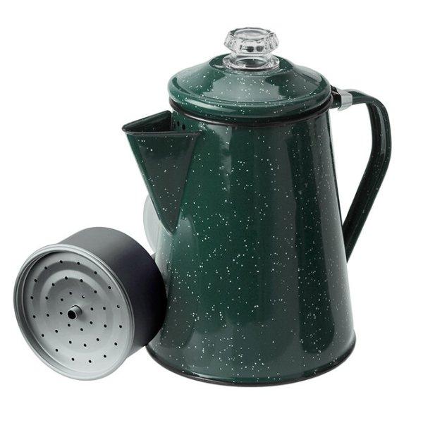 GSI Outdoors Zománcozott vízforraló Percolator 1,2 l, zöld