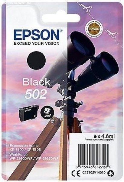 EPSON Nr.502 fekete EREDETI tintapatron (C13T02V14010) 4,6ml (≈210 oldal)