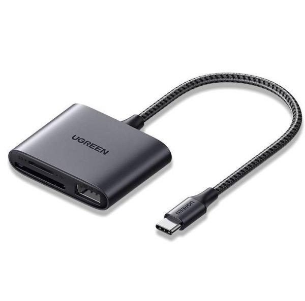 UGREEN CM387 Kártyaolvasó + USB, USB-C (fekete)