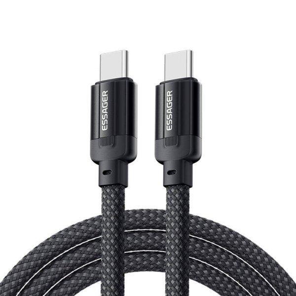 USB-C – USB-C kábel, Essager, EXCTT1-YS01-P, 100 W, 1 m (fekete)