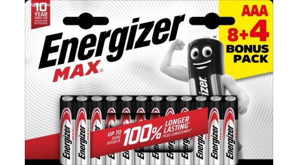 Energizer Max tartós mikró elem AAA LR03 B12