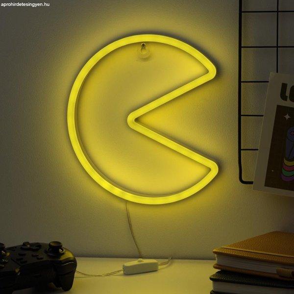 Pac-Man Falra Szerelhető LED Neon Lámpa (magasság: 21,50 cm)