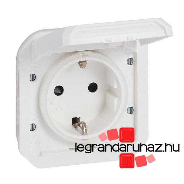 Legrand Plexo 55 2P+F csatlakozóaljzat csapófedéllel, csavaros
vezetékbekötéssel, fehér, Legrand 069639L