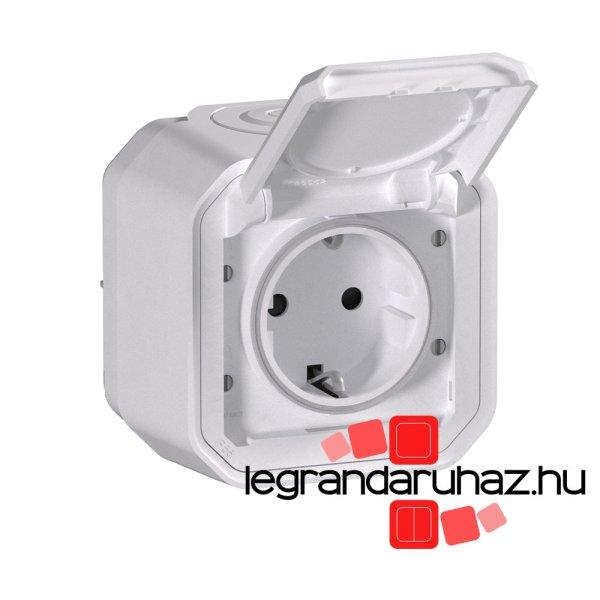 Legrand Plexo 55 falon kívüli 2P+F csatlakozóaljzat csapófedéllel,
összeszerelt, rugós vezetékbekötéssel, fehér, Legrand 069770L