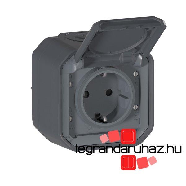 Legrand Plexo 55 falon kívüli 2P+F csatlakozóaljzat elektromos kerékpárok
töltéséhez 16A, összeszerelt, antracit, Legrand 069784L