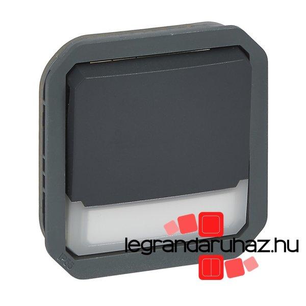 Legrand Plexo 55 váltóérintkezős nyomó jelzőfénnyel, címketartóval 10A,
antracit, Legrand 069814L