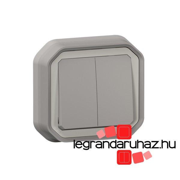 Legrand Plexo 55 süllyesztett kettős váltókapcsoló 10A, összeszerelt,
szürke, Legrand 069815L