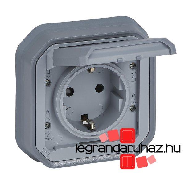 Legrand Plexo 55 süllyesztett 2P+F csatlakozóaljzat csapófedéllel,
összeszerelt, csavaros vezetékbekötéssel, szürke, Legrand 069833L