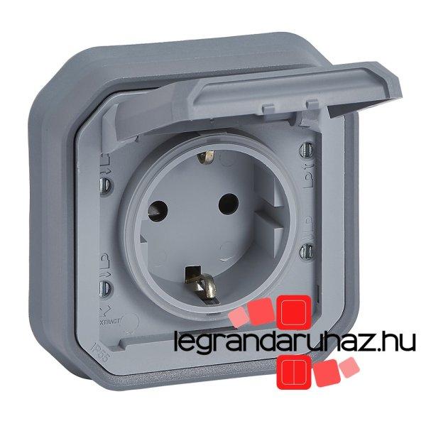 Legrand Plexo 55 süllyesztett 2P+F csatlakozóaljzat csapófedéllel,
összeszerelt, rögzítőkörommel és csavaros vezetékbekötéssel, szürke,
Legrand 069834L