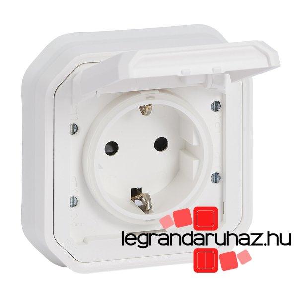 Legrand Plexo 55 süllyesztett 2P+F csatlakozóaljzat csapófedéllel,
összeszerelt, rögzítőkörommel és csavaros vezetékbekötéssel, fehér,
Legrand 069868L