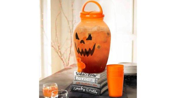 Halloween tök alakú 4,4 l-es ltaladagoló csappal, pohárszettel