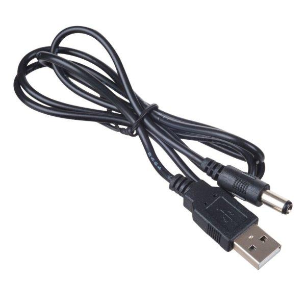 Akyga AK-DC-04 USB-A / DC 5,5 x 2,4mm cable 0,8m Black