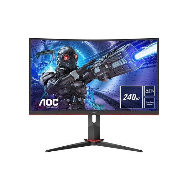 AOC Ívelt Gaming 240Hz VA monitor 27" C27G2ZE/BK, 1920x1080, 16:9,
300cd/m2, 0,5ms, 2xHDMI/DisplayPort