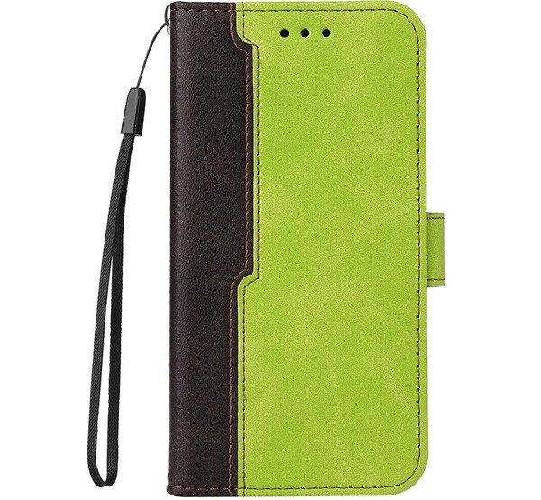 Apple Wooze Colour Wallet iPhone 16 Pro Max oldalra nyíló tok, stand,
kártyatartóval, kézpánttal, zöld